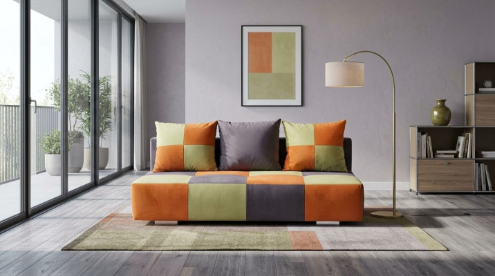 Ultra-compact modern 3-seater sofa bed for your Art Nouveau house
