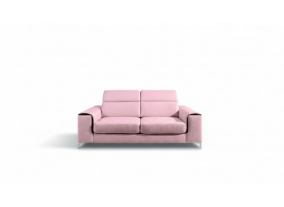 A respectable modern and comfortable 2-seater sofa in a stylish pink color