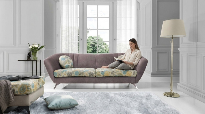 Design 3-Seater Relax Club Sofas Lounge Sofa Textile Upholstered Couch Fabric Couches