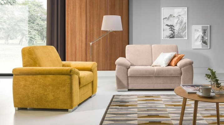 Sofa set upholstered fabric textile couch 2+1 seater set fabric textile couches