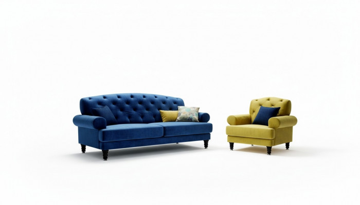 Classic Design Sofa Set 3+1 Sofa Couch Upholstered Chesterfield Sofa Set New