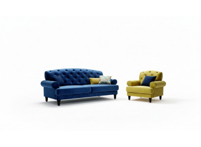 Classic Design Sofa Set 3+1 Sofa Couch Upholstered Chesterfield Sofa Set New