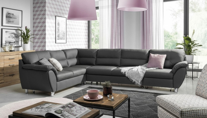 Living landscape sofa bed U-shaped fabric textile sofa couch upholstered corner