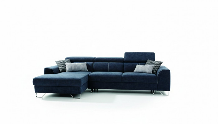 Fabric Sofa Couch Upholstered Corner Design Suite Blue Living Landscape Textile