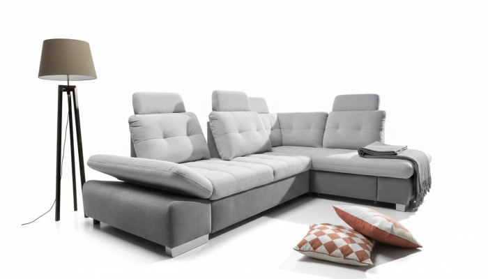 Textile corner sofa couch upholstered corner set fabric sleeping living landscape new