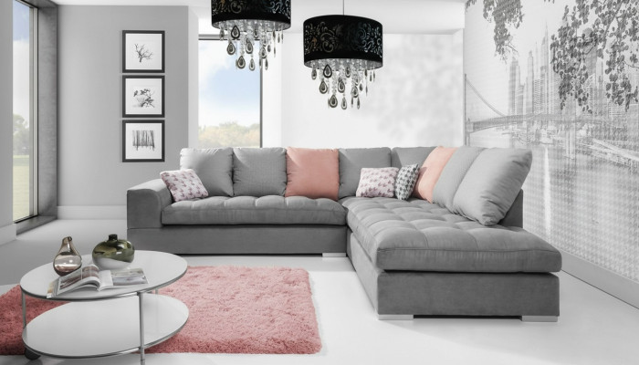 Green sofa bed for three people, stylish 3-seater sofa, sofas from Europe