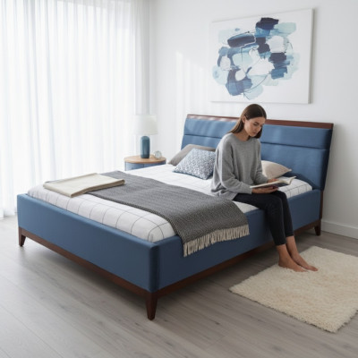 Luxury designer hotel bed TARANKO upholstered beds textile double marriage new