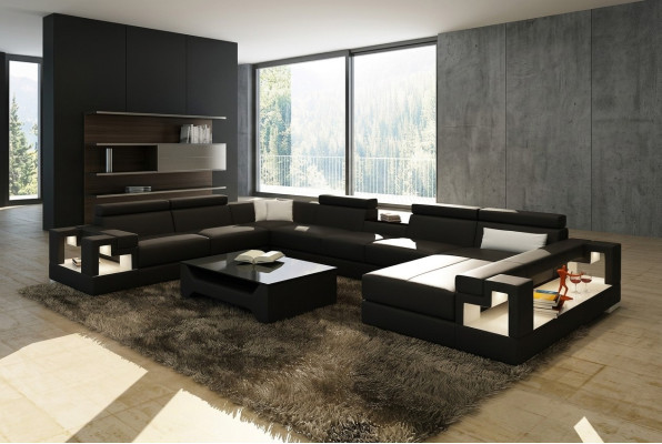 XXL Big Living Landscape Leather Sofa Sofa Couch Upholstery Sofa Suite