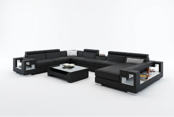 XXL Big Living Landscape Leather Sofa Sofa Couch Upholstery Sofa Suite