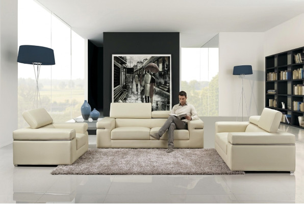 3-seater leather sofa couch cushion seat 3-seater lounge club sofas couches leather