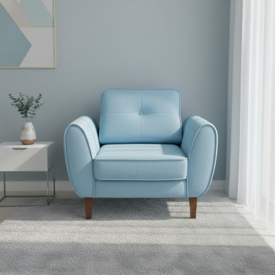 Single-seat design upholstered couch for law office, doctor practice, waiting room furniture, sofa.