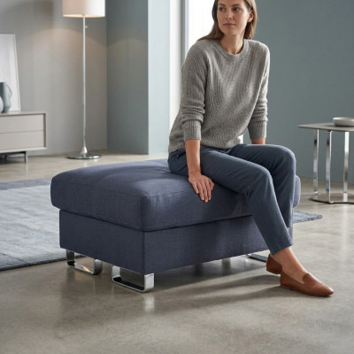 XXL footstool club lounge pouf leather textile ottoman designer pouf new