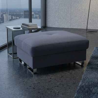 XXL footstool club lounge pouf leather textile ottoman designer pouf new