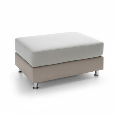 XXL Club Footstool Club Lounge Stool Leather Textile Ottoman Designer Pouf