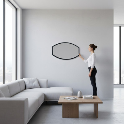 Mirror wall mirror designer hallway living room bathroom wood glass decoration design