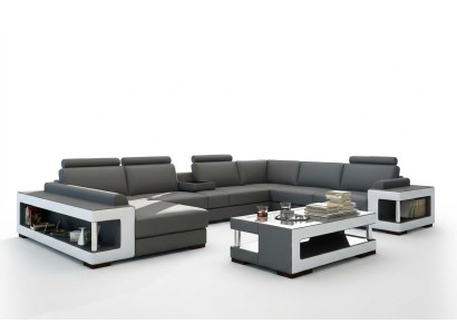 Leather Sofa XXL Corner Sofa Design Big Sofa Couch Upholstery Corner Seating Suite