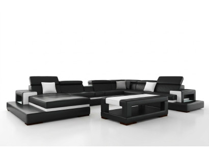 XXL Leather Sofa Corner Sofa Design Big Sofa Couch Upholstered Corner Seat Décor Suite
