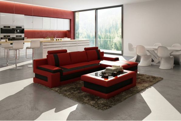Leather sofa couch living landscape L-shaped design modern sofa corner sofas