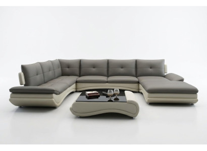 Leather sofa XXL U-shaped living room couch big leather couch sofas