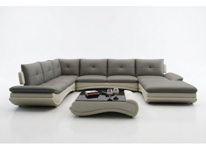 Leather sofa XXL U-shaped living room couch big leather couch sofas