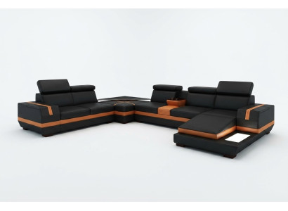 Leather sofa couch living area U-shape design modern sofa corner sofas design 5099