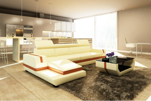 Modern design corner sofa big leather suite corner couch living room seat