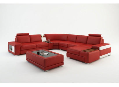 Leather sofa couch living area U-shape design modern sofa 5103 sofas