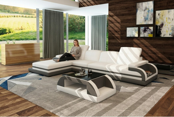 Leather sofa couch living landscape L-shape design modern sofa corner sofa sofas