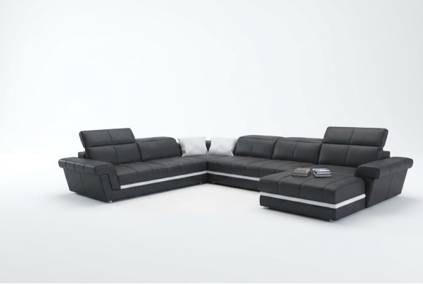 Leather sofa couch living landscape U-shaped design modern sofas couches