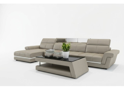 Leather Sofa Couch Living Area L-Shaped Design Modern Sofa 5136B Sofas