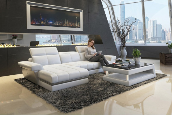 Leather sofa couch upholstery living landscape designer leather sofa L shape