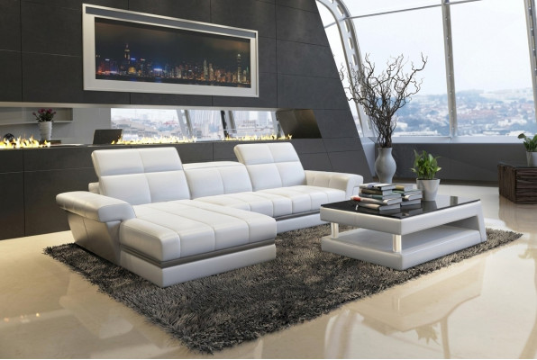 Leather sofa couch upholstery living landscape designer leather sofa L shape