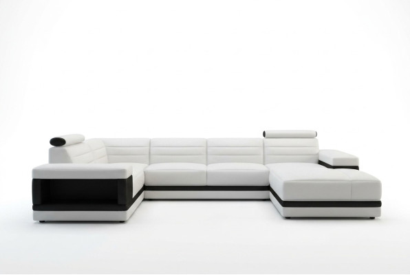 Leather sofa couch living landscape corner sofa U-shape design modern sofa
