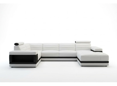 Leather sofa couch living landscape corner sofa U-shape design modern sofa