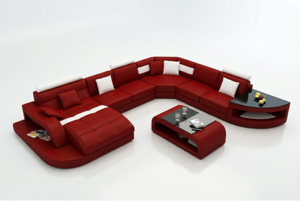 Luxury Designer Corner Sofa Leather Sofa Couch Upholstery Living Landscape Leather