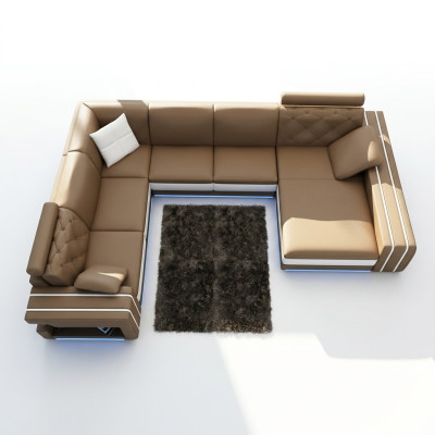 XXL large living room sofa corner sofa corner couch seating suite leather sofas