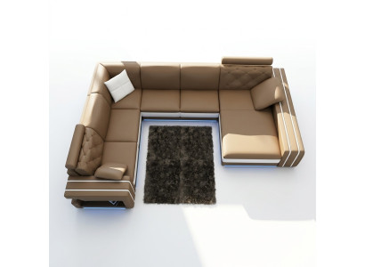 XXL large living room sofa corner sofa corner couch seating suite leather sofas