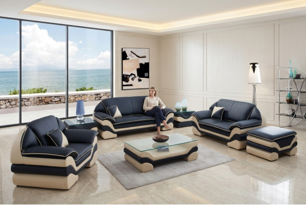 Classic Couch Upholstery Sofa Set 3+2+1 Complete Set Leather Sofas