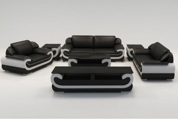 Sofa set classic upholstery seat leather suite complete set 3+2+1 seater