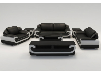 Sofa set classic upholstery seat leather suite complete set 3+2+1 seater