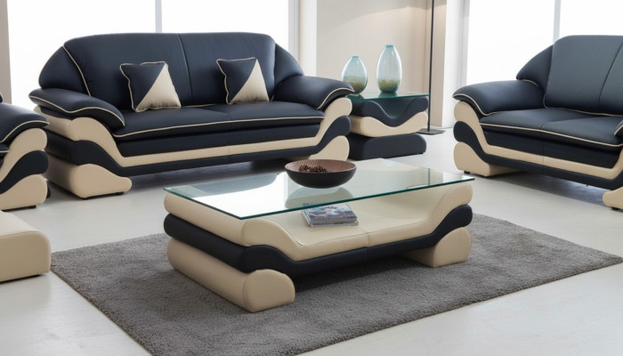 Classic luxury designer coffee table sofa living room table leather