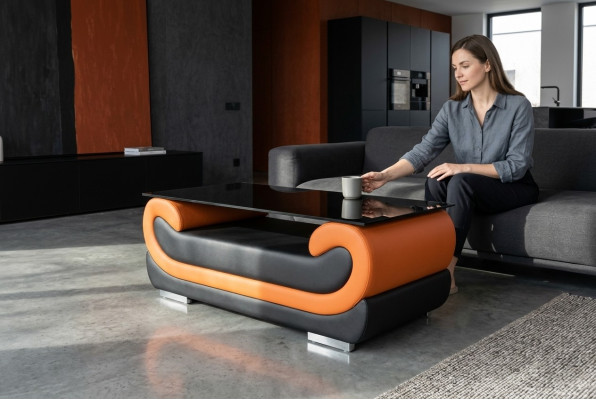 Great design glass table padded living room side table