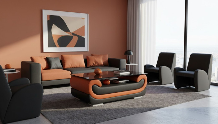 Great design glass table padded living room side table