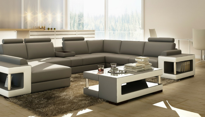 Luxury glass table living room side table designer tables glass leather