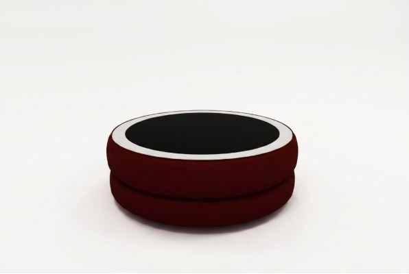 Round Round Living Room Glass Table Cushion Side Modern Leather Coffee Table