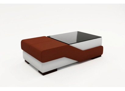 Designer glass table table cushion modern living room leather couch sofa