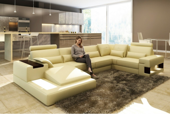 Modern designer corner sofa U-shape living landscape couch sofas upholstery