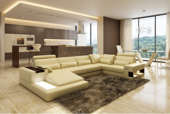 Modern designer corner sofa U-shape living landscape couch sofas upholstery