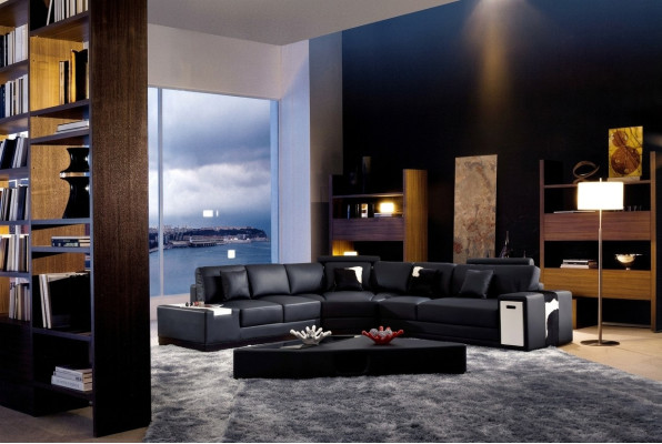 Designer corner sofa upholstered living landscape leather couch sofas sofa XXL