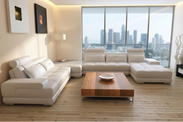 Modern design upholstery living landscape leather sofa couch seat